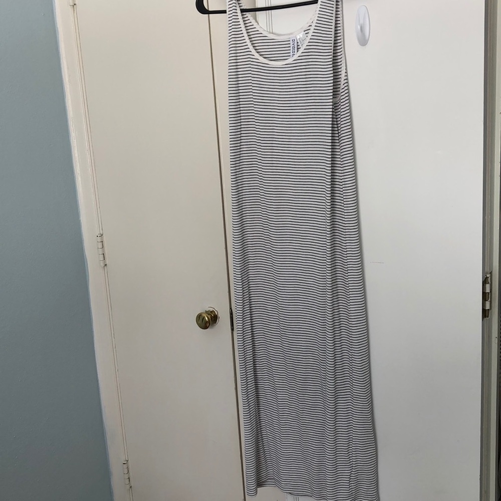 Black and white stripped maxi